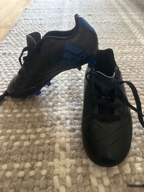adidas Kids Black & Blue Soccer Cleats